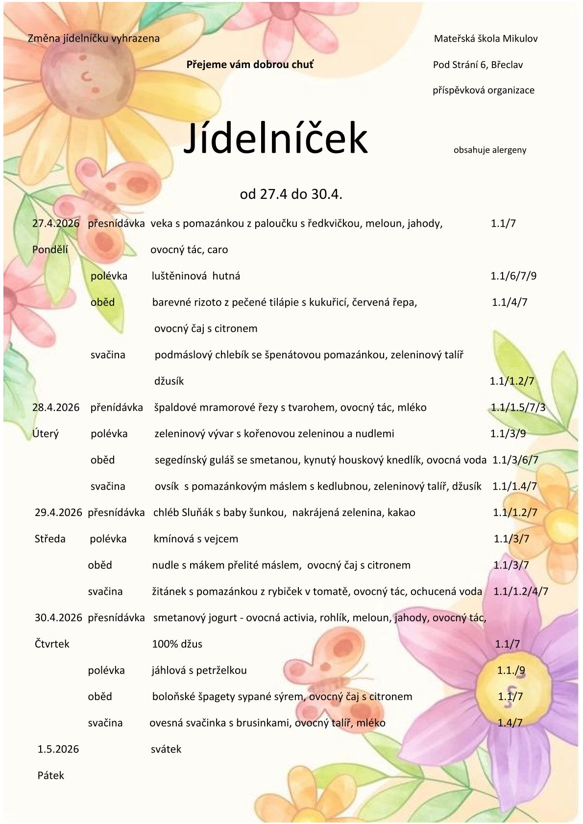 jidelnicek 27. 30.4